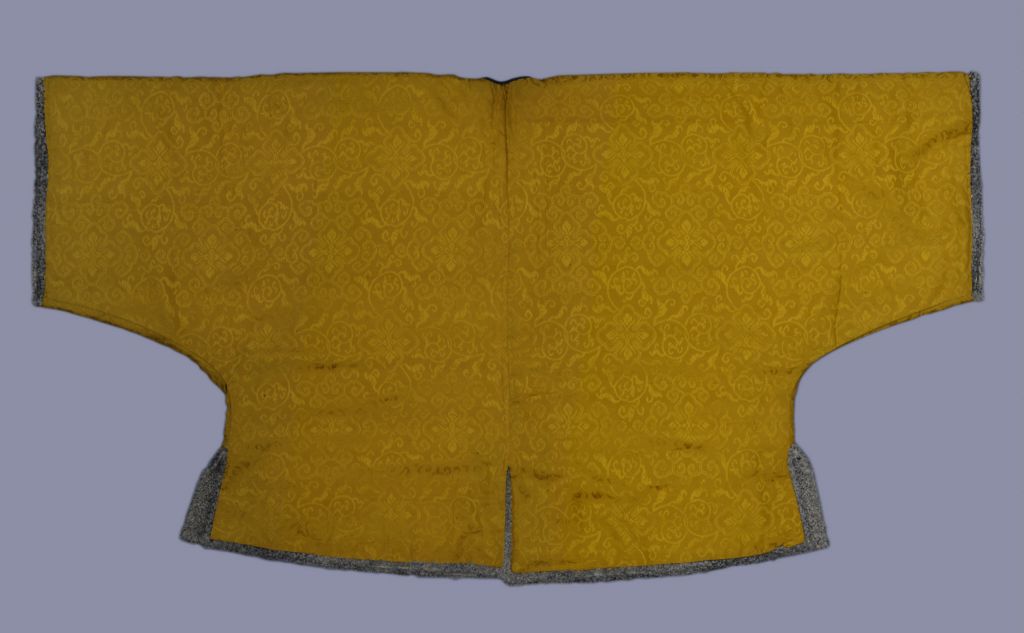 图片[3]-Bright yellow dark gourd flower spring silk grass frosted leather jacket-China Archive